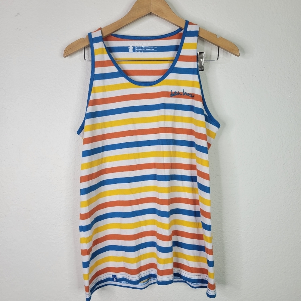 Dutch bros official merch striped tank top